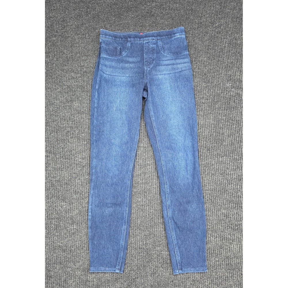Spanx Ankle Jean-Ish Leggings Blue Denim High Rise Pull On Pants Small